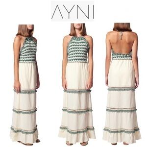 Ayni Crochet Halter Maxi Dress sz L NWT 539$
